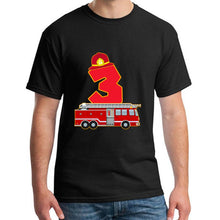 Load image into Gallery viewer, Cute 3rd Birthday Fireman Firefighter Fire Truck tshirt