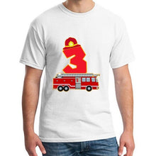 Load image into Gallery viewer, Cute 3rd Birthday Fireman Firefighter Fire Truck tshirt