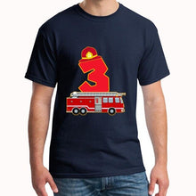 Load image into Gallery viewer, Cute 3rd Birthday Fireman Firefighter Fire Truck tshirt
